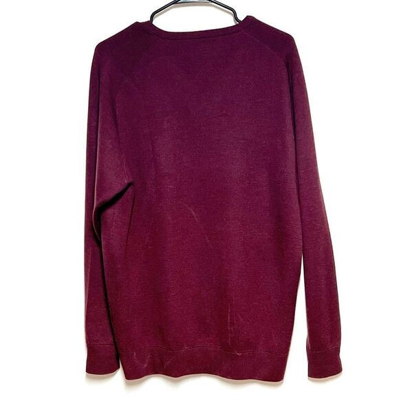 Peter Millar Crown Crafted V Neck Merino Wool Sweater Plum Mens XL - Picture 5 of 5